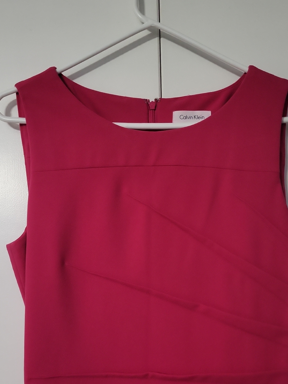 Calvin Klein Sleeveless Sheath Dress in Fuchsia